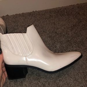 white ankle boots